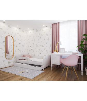 Posteľ  Elisa 160/80 cm - biela + matrace + šuplík