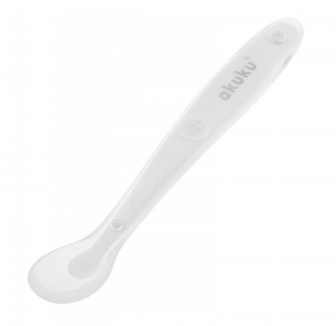 Lyžička se silikonovou koncovkou biela