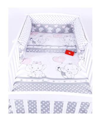 Súprava do postielky 135/100 cm 3 diely - sloňatá ružová