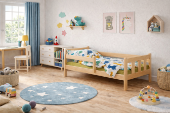 Posteľ Martin z masívu borovice 180x80 cm - PRÍRODNÁ + rošt ZADARMO