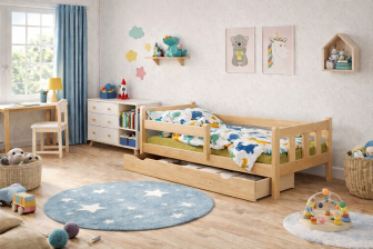 Posteľ Martin 160x80 cm - PRÍRODNÁ + šuplík + rošt ZADARMO