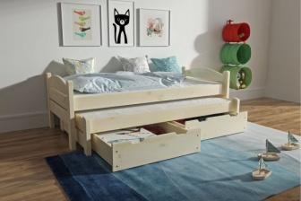 Posteľ Martin 90/200 a 80/190cm  - masív smrek - PRÍRODNÁ + šuplíky ZADARMO