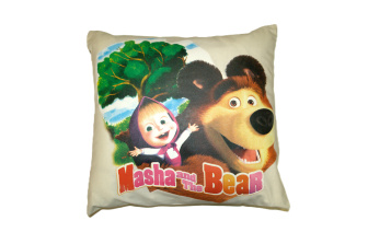 Detská obliečka na vankúš 40x40 cm - Máša a Medvěď / krém