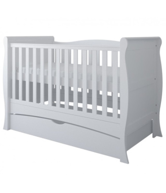 Postieľka 140/70 cm Margit - biela - 3v1 so šuplíkom