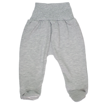 Dojčenské bavlnené polodupačky - sivý melír 62