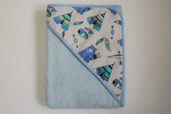 Detská osuška s kapucňou termofrote - modrá 100x100 cm