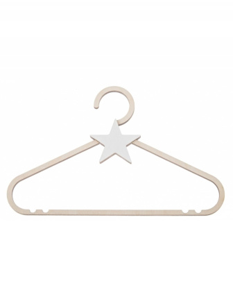 Detský drevený vešiak - Hviezdička biela