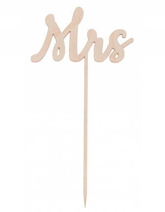 Svadobná drevená dekorácia - Mrs.
