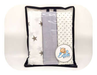 Plienka mušelínová 3 ks - darčekové balenie nr.14