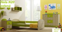 Posteľ Nela N20 160/80 cm - ZELENÁ + matrac a rošt ZADARMO