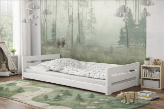 Posteľ z masívu Betka 200/90 cm - BIELA + rošt ZADARMO