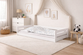 Posteľ z masívu Betka 200/90 cm - BIELA + rošt ZADARMO