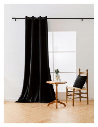 Záves Velvet 140/250 cm s oky - čierna