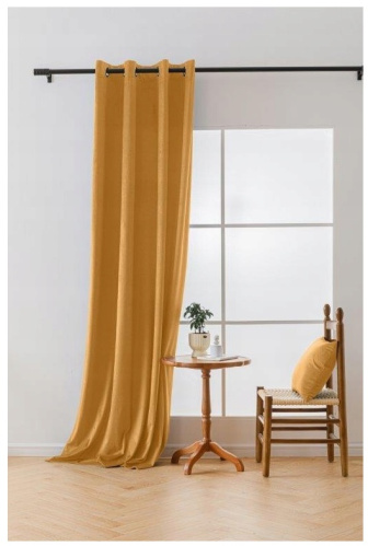 Záves Velvet 140/250 cm s oky - horčicová