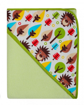 Detská osuška s kapucňou termofrote - zelená 80x80 cm