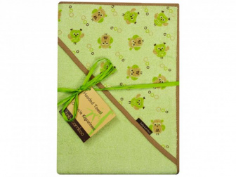 Bambusová osuška s kapucí 100x100 cm zelená