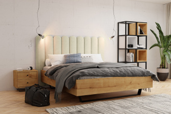 Čalúnený nástenný panel plot 20 x 70 x 5 cm krémová