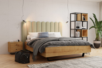 Čalúnený nástenný panel plot 20 x 120 x 5 cm béžová