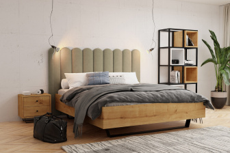 Čalúnený nástenný panel plot 20 x 120 x 3 cm  tmavo béžová