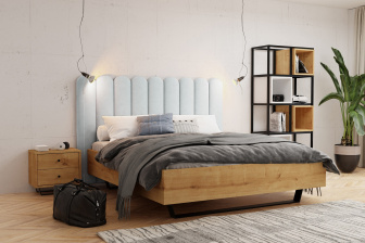 Čalúnený nástenný panel plot 20 x 120 x 3 cm  šedozelená