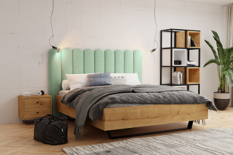 Čalúnený nástenný panel plot 20 x 70 x 3 cm mätová