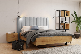 Čalúnený nástenný panel plot 20 x 70 x 5 cm popolavá