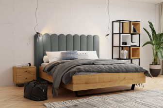 Čalúnený nástenný panel plot 20 x 120 x 3 cm šedá