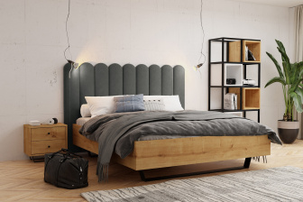 Čalúnený nástenný panel plot 20 x 120 x 5 cm tmavo šedá