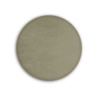 Čalúnený nástenný panel kolo - priemer 50 cm, výška 3 cm - tmavo béžová