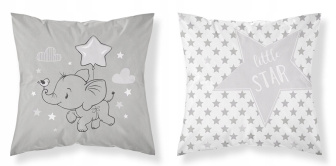 Detské obliečky na vankúš 40x40 cm - Little Star Sloník / šedá
