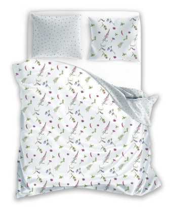 Obliečky bavlnené 140/200 + 70/90 - kvet