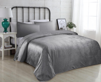 Prikrývka na posteľ VELVET so vzorom 200/220 cm - grafitová