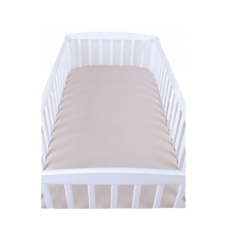 Mušelínové prestieradlo s gumkou 60x120 cm - béžová