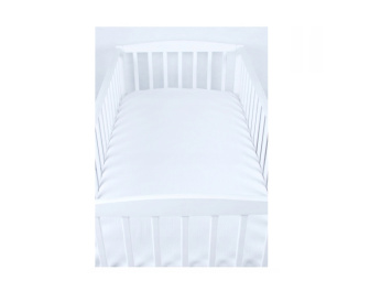 Mušelínové prestieradlo s gumkou 60x120 cm - biela