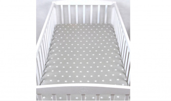 Plachta bavlnená s gumka 120/60 cm - šedé hvězdy