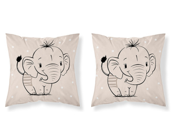 Detské obliečky na vankúš 40x40 cm - Sloník / béžová