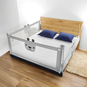 Zábrana na posteľ Méďa - 160 cm sivá