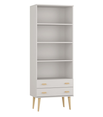 Policový regál z masívu borovice Nord 2S 79/204/42 cm / biela