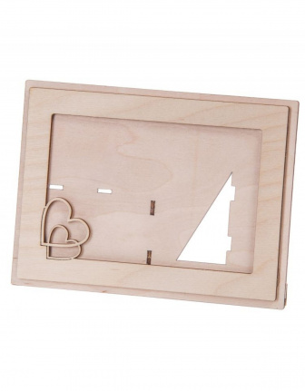 Drevený fotorámeček srdce RNZ2