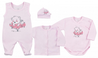 Súprava do pôrodnice Méďa ružová