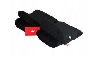 Rukavice na madlo kočíkov - minky černo - černé