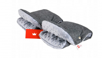 Rukavice na madlo kočíkov - minky grey flex - šedé