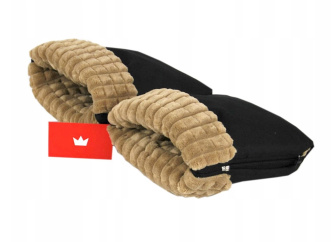 Rukavice na madlo kočíkov minky ZIP - čierná /  béžová