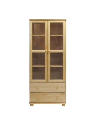 Policový regál - vitrína z masívu borovice 68 90/190/42 cm