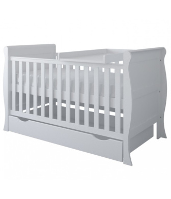 Postieľka 140/70 cm Francesca - biela - 3v1 so šuplíkom