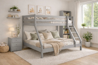 Posteľ Denis siva + matrace Optimal Comfort + rošty ZADARMO