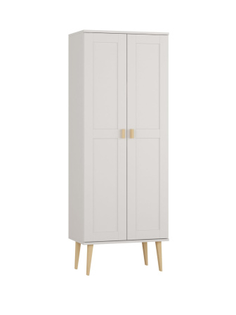 Šatníková skriňa z masívu borovice Nord I biela 89/204/60 cm/ s tyčou