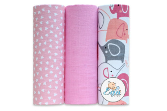 Plienka mušelínová - 3 ks - sloník