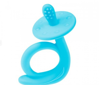 Silikónové hryzátko / slimak modrý