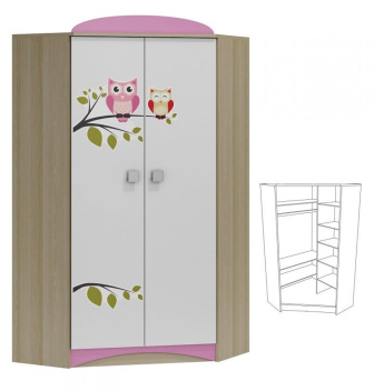 Rohová skriňa N28 - Sova